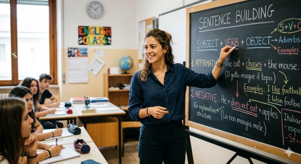 costruire frasi corrette in inglese